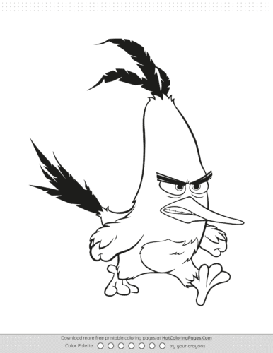 Angry Bird Chuck Coloring Pages