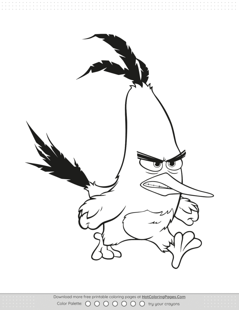Angry Bird Chuck Coloring Pages