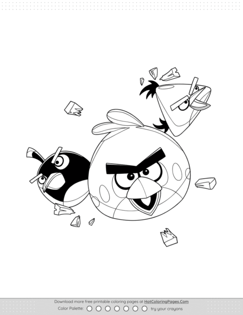 Angry Birds Game Coloring Page