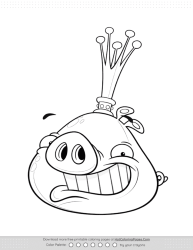 Angry Birds King Pig Coloring Pages
