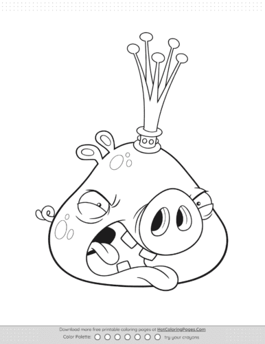 Angry Birds King Smooth Cheeks Coloring Pages