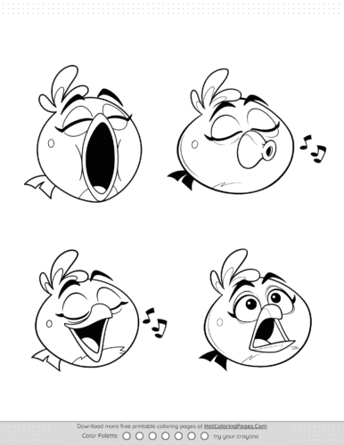 Angry Birds Melody Poses Coloring Pages