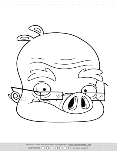 Angry Birds Professor Pig Coloring Pages