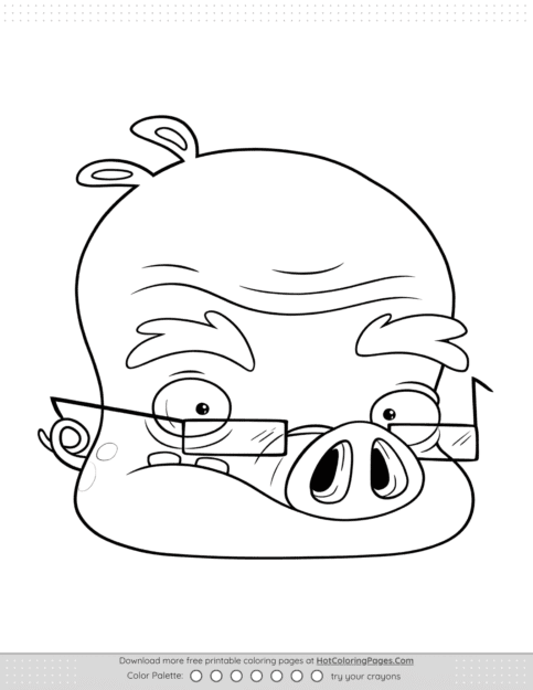 Angry Birds Professor Pig Coloring Pages