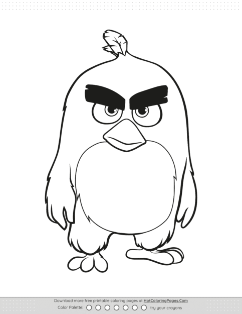 Angry Birds Red Coloring Pages