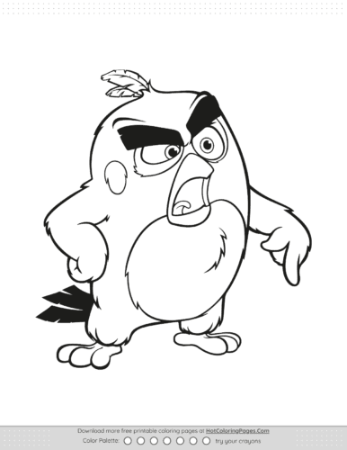 Angry Birds Red Coloring Sheet