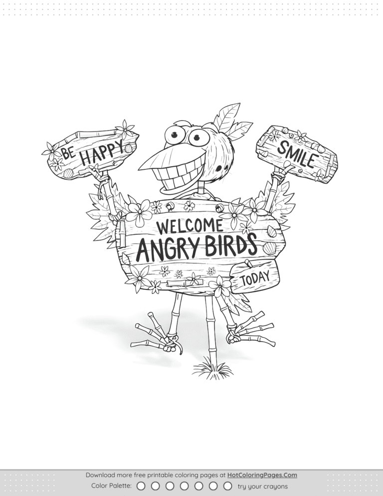 Angry Birds Scarecrow Coloring Pages