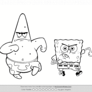 Angry Patrick and SpongeBob Coloring Page 24 Angry Patrick and SpongeBob Coloring Page