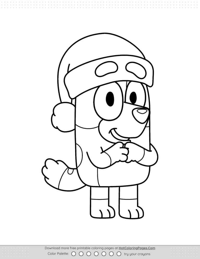 Bluey Bingo Christmas Coloring Sheet