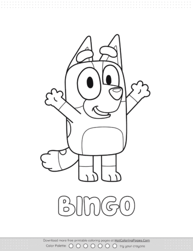 Bluey Bingo Coloring Pages