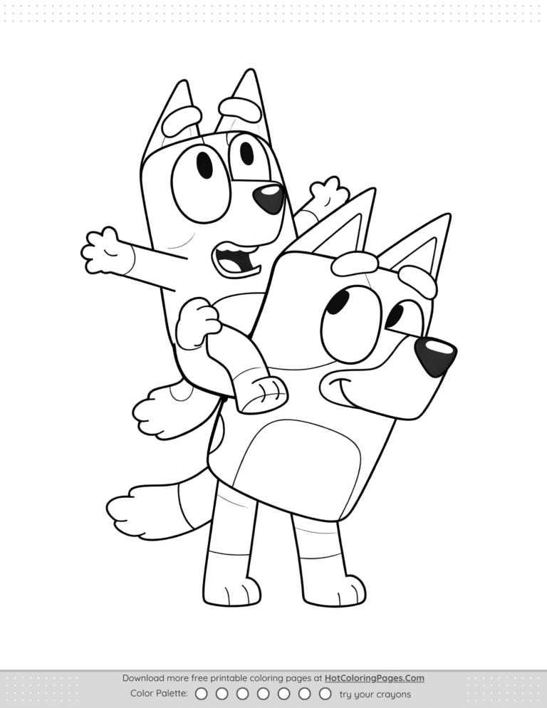 Bluey Carry On Back Coloring Pages