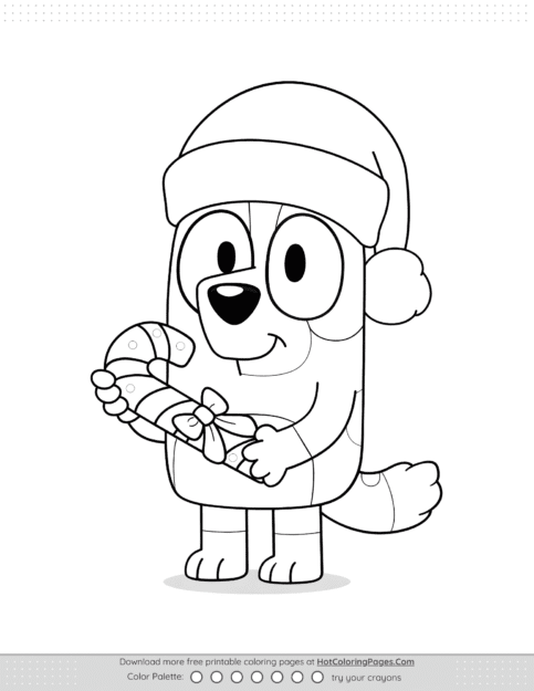 Bluey Christmas Pdf Colouring Sheet
