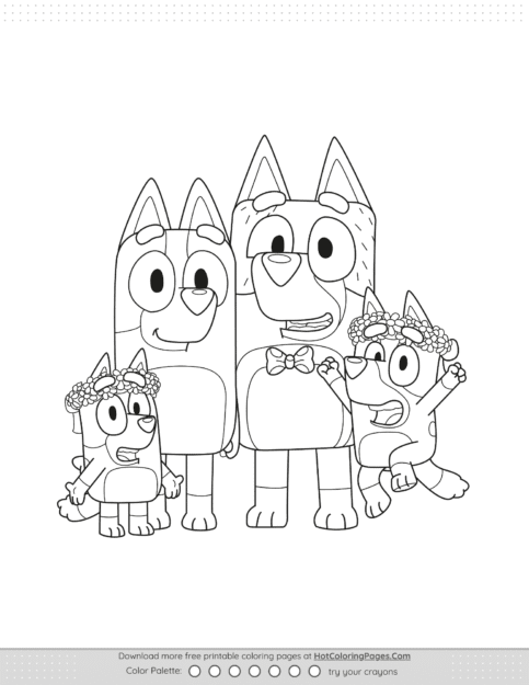 Bluey Family Coloring Pages