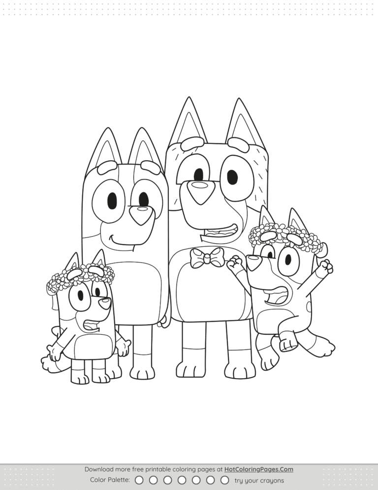 Bluey Family Coloring Pages