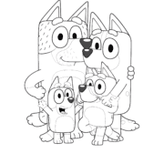 Bluey Family Pdf Colouring Sheet 3 Bluey Family Pdf Colouring Sheet
