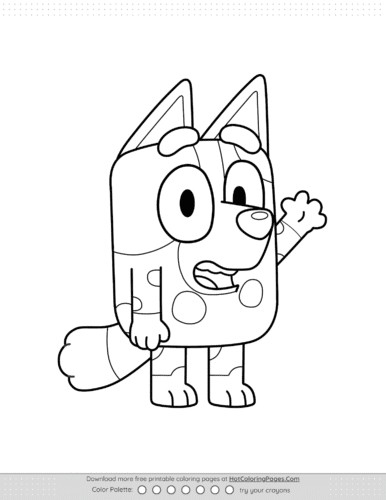 Bluey Hello Muffin Coloring Pages