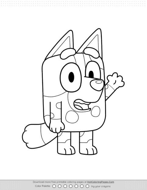 Bluey Hello Muffin Coloring Pages