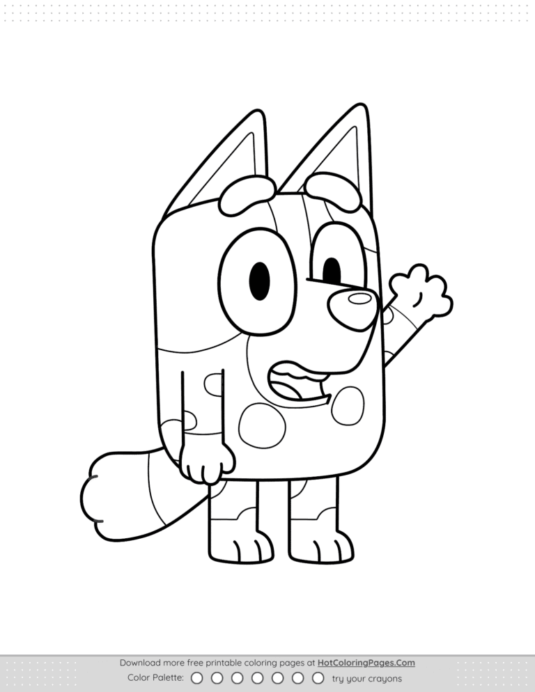 Bluey Hello Muffin Coloring Pages