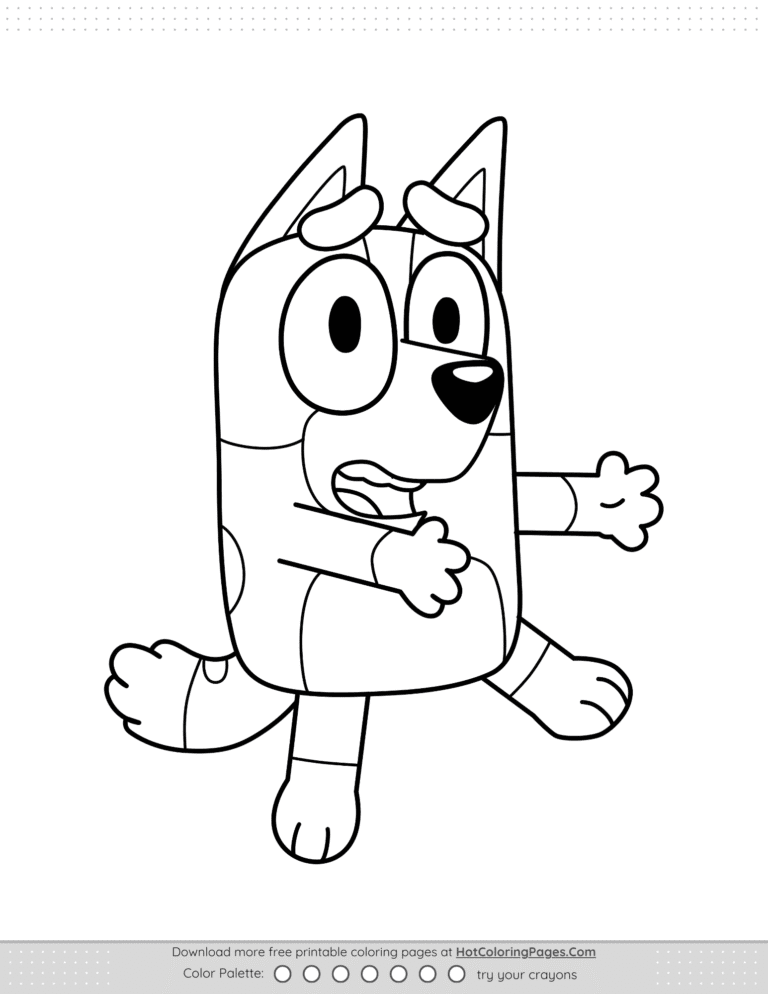 Bluey Jumpin Up Coloring Page