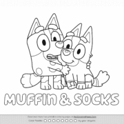Bluey Muffin and Socks Coloring Pages 19 Bluey Muffin and Socks Coloring Pages