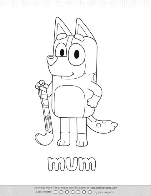 Bluey Mum Chilli Coloring Pages