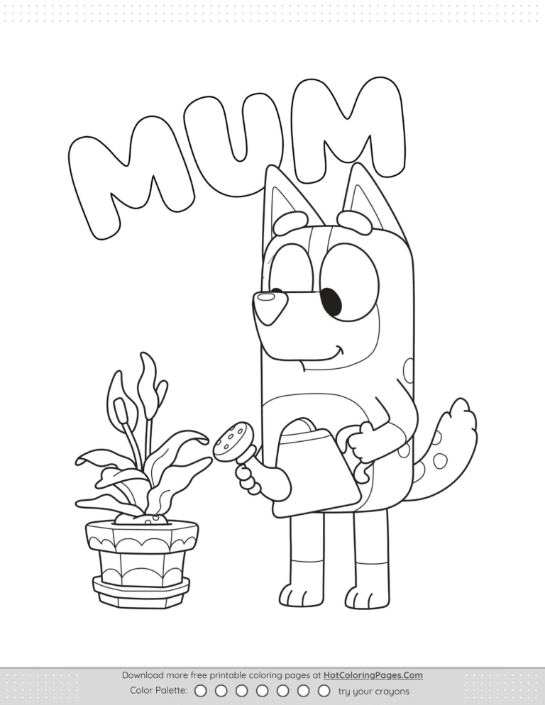 Bluey Mum Colouring Sheet
