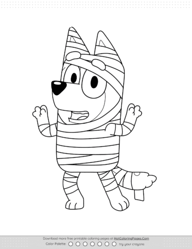 Bluey Mummy Chilli Halloween Coloring Pages