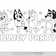 Bluey Party Coloring Page 10 Bluey Party Coloring Page