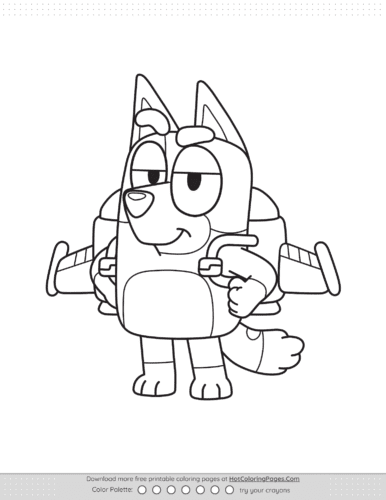 Bluey Rocket Bingo Coloring Page