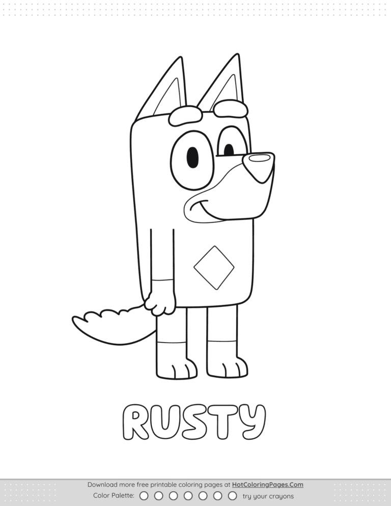 Bluey Rusty Coloring Pages