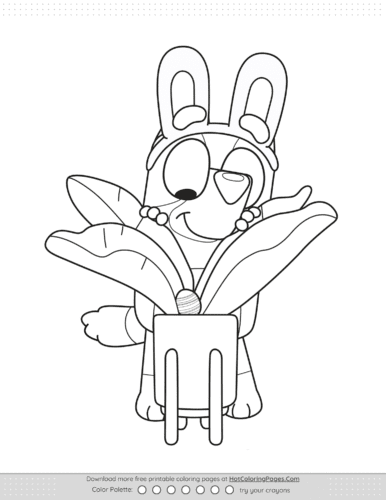 Bluey Searching for Easter Eggs Coloring Pages