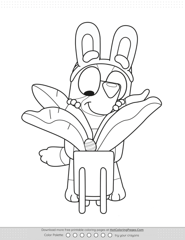 Bluey Searching for Easter Eggs Coloring Pages
