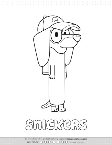 Bluey Snickers Coloring Pages