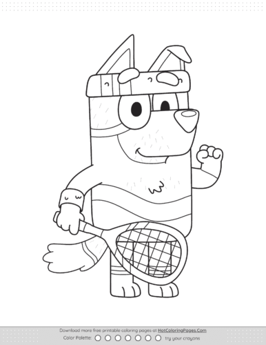 Bluey Stripe Squash Colouring Page