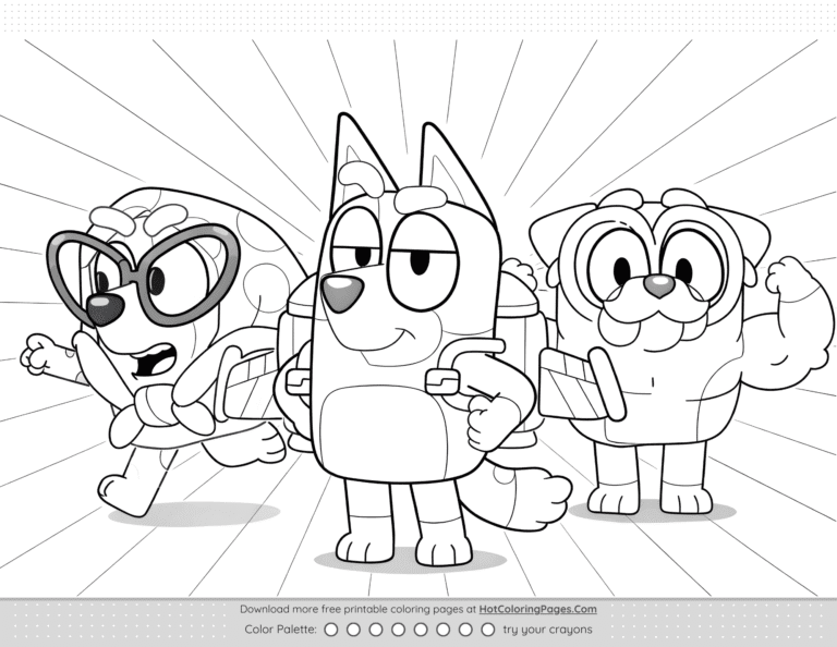 Bluey Superhero Coloring Pages