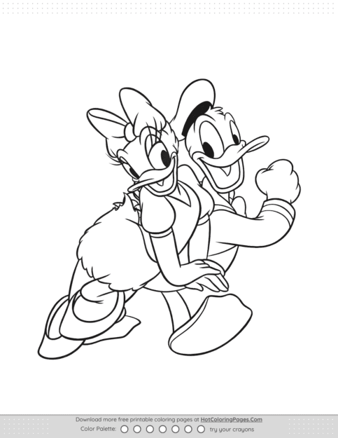 Daisy and Donald Duck Pdf Coloring Page