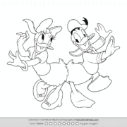 Donald Duck and Daisy Dancing Coloring Page 24 Donald Duck and Daisy Dancing Coloring Page