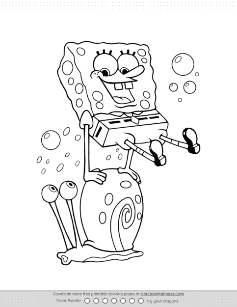Garry and SpongeBob Coloring Pages