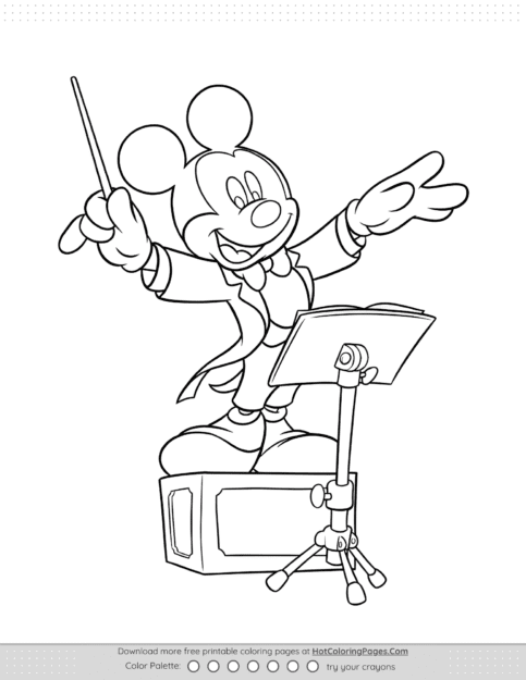 Maestro Mickey Mouse Coloring Page