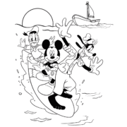 Mickey And Friends Surfboard Coloring Page 14 Mickey And Friends Surfboard Coloring Page