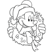 Mickey Christmas Wreath Coloring Page 16 Mickey Christmas Wreath Coloring Page
