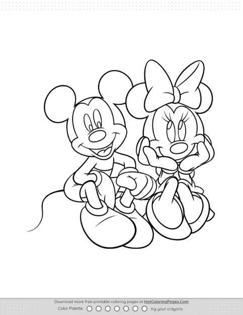 Mickey Minnie Mouse Coloring Page