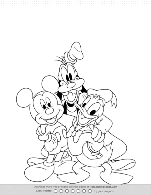 Mickey Mouse And Friends Coloring Page