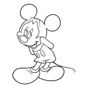 Mickey Mouse Shy Pose Coloring Page 43 Mickey Mouse Shy Pose Coloring Page