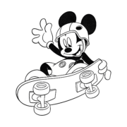 Mickey Mouse Skateboarding Coloring Page 10 Mickey Mouse Skateboarding Coloring Page