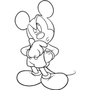 Mickey Mouse Thinking Pose Coloring Page 42 Mickey Mouse Thinking Pose Coloring Page