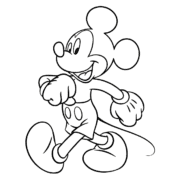 Mickey Mouse Walking Pose Coloring Page 38 Mickey Mouse Walking Pose Coloring Page