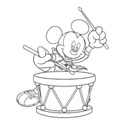 Mickey Mouse With Drum Coloring Page 32 Mickey Mouse With Drum Coloring Page