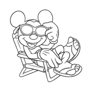 Mickey Mouse with Sunglasses Coloring Page 41 Mickey Mouse with Sunglasses Coloring Page