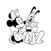 Minnie Mouse And Pluto Coloring Page 4 Minnie Mouse And Pluto Coloring Page
